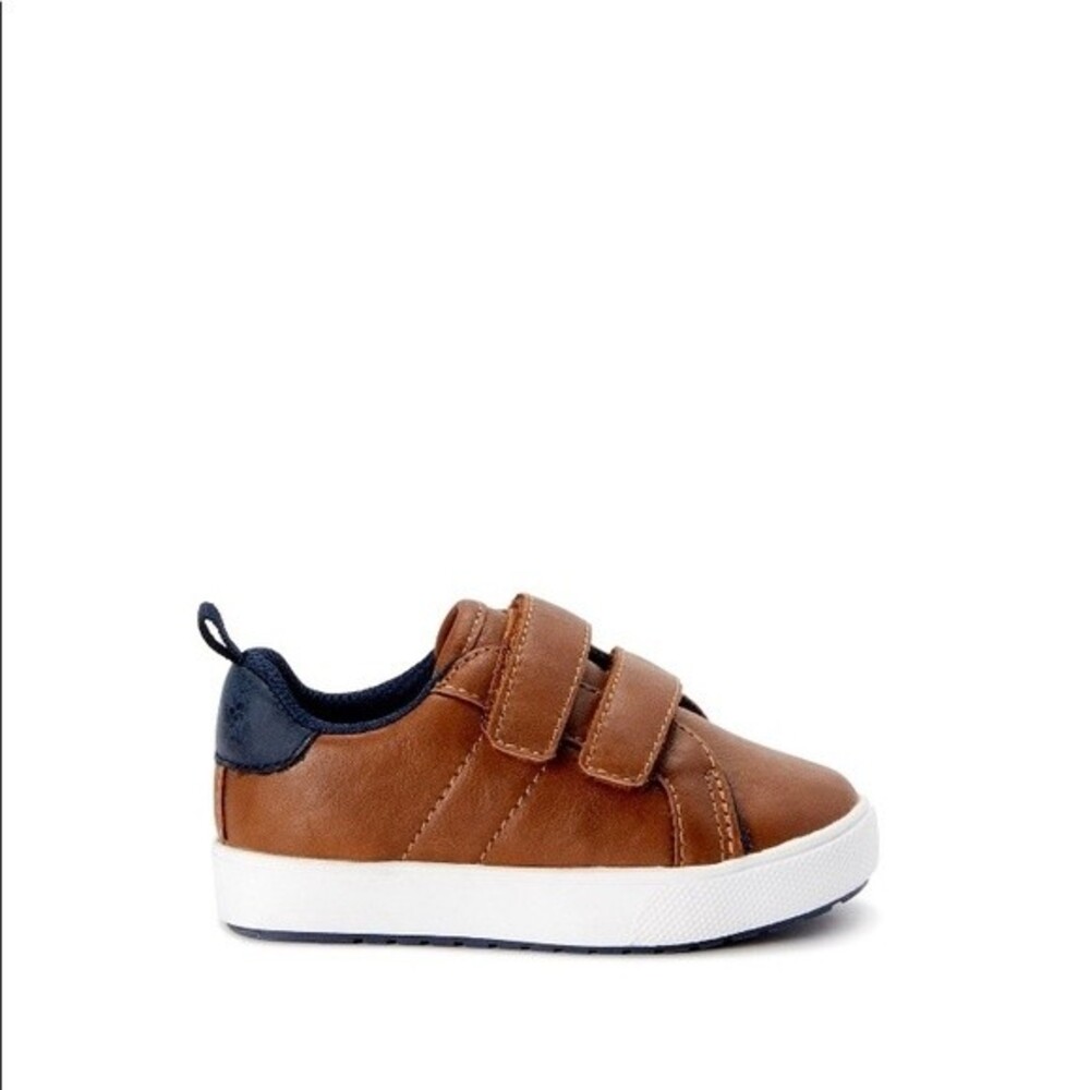 Wonder Nation Double Strap Sneakers for Baby Boys Brown